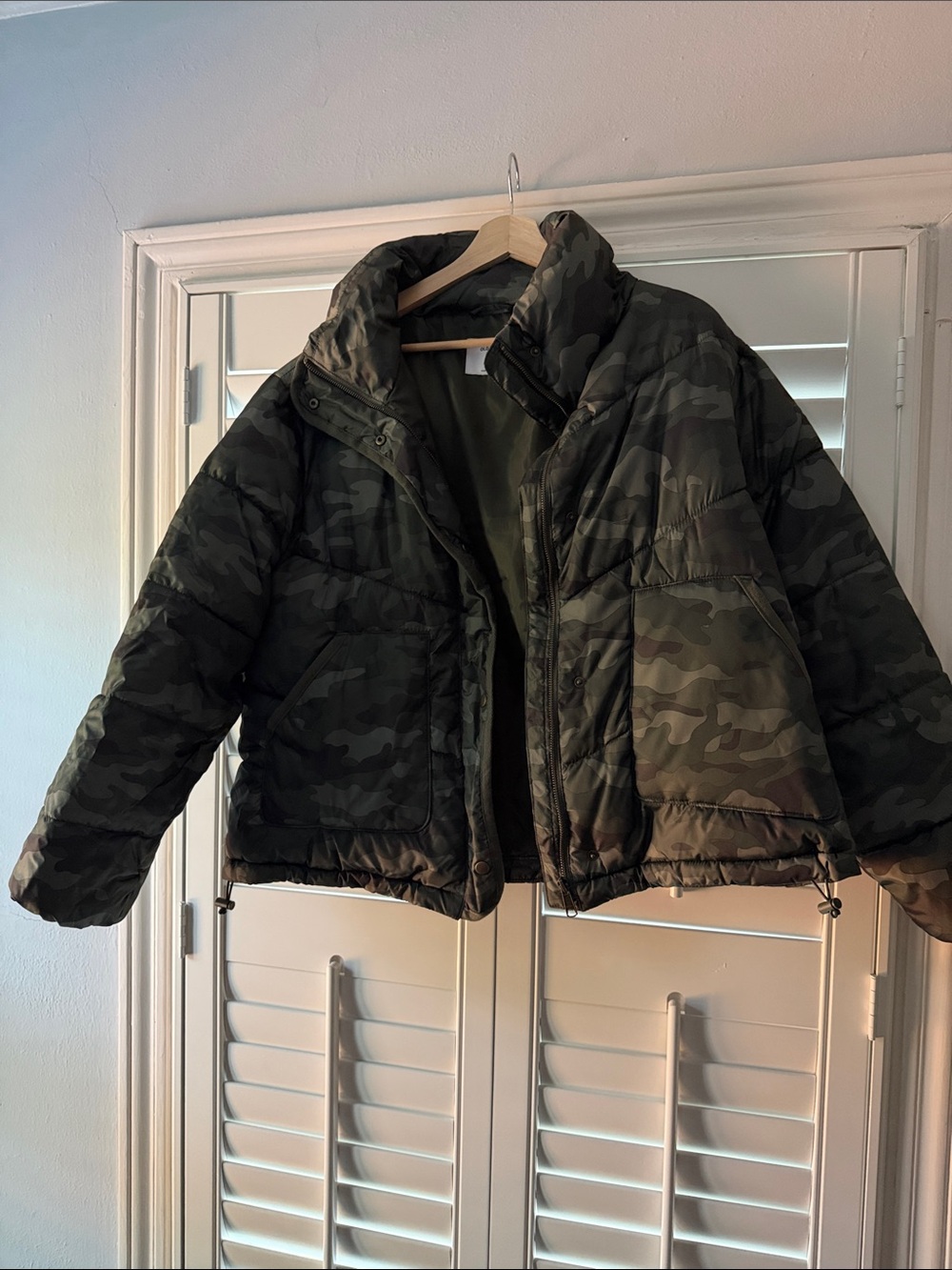 Old Navy Camo Print Puffer Jacket with Side Toggles